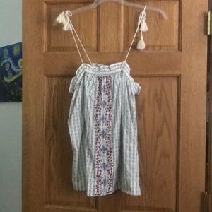 Striped smocked tank
